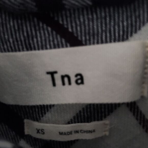 Aritzia Tna Cream/Black Combo Soft Flannel Button-down Shirt Size XS - Picture 3 of 5